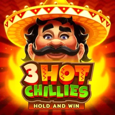 3 Hot Chillies slot with a smiling Mexican man and spicy chili peppers